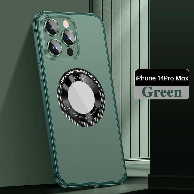 Magnetic Attraction Spring Buckle Metal Frame Case Cover For iPhone-12