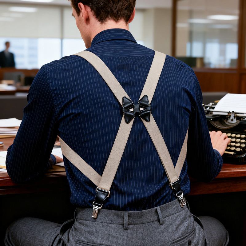 Men's X-Back Suspenders with Hook Clips-3