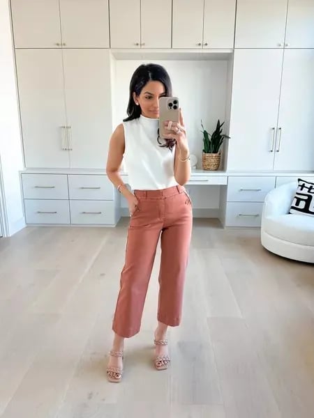 🔥2024 HOT SALE🔥Stretch Twill Cropped Wide Leg Pants-5
