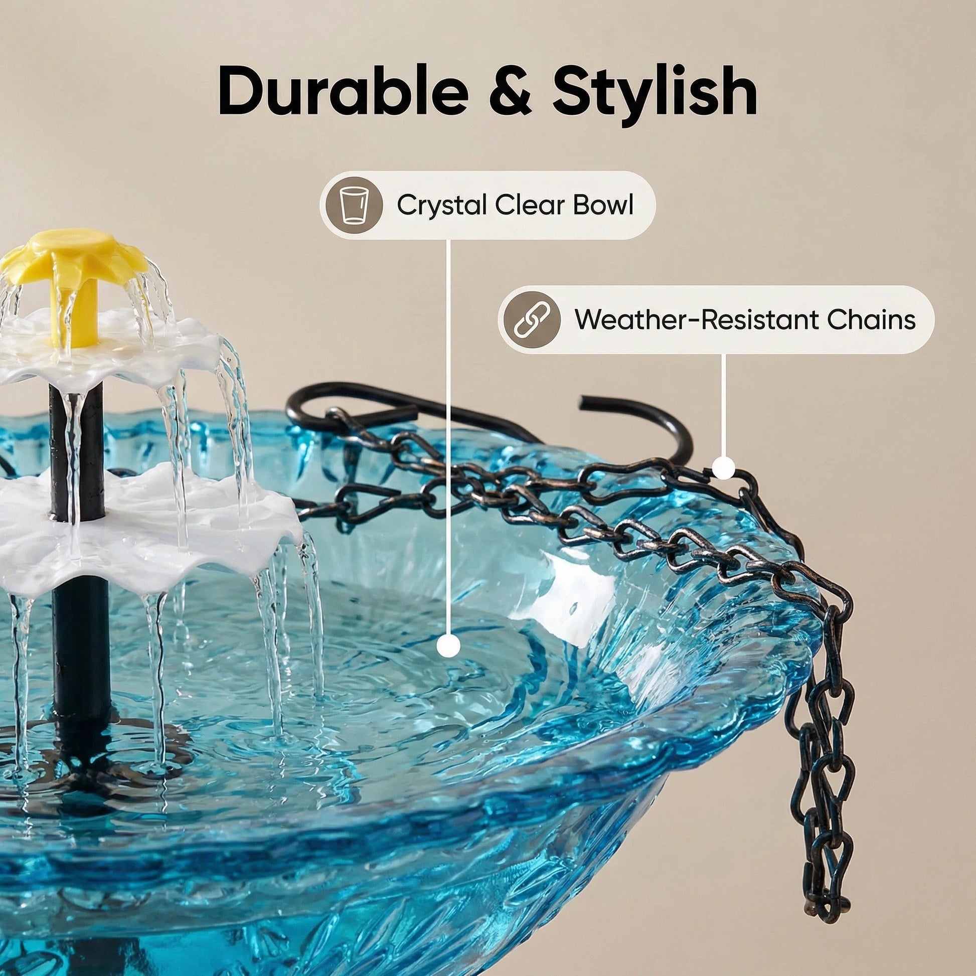 ✨2026 Spring special offer 80% off-🐦Solar Cascade Hanging Bird Bath Fountain-9