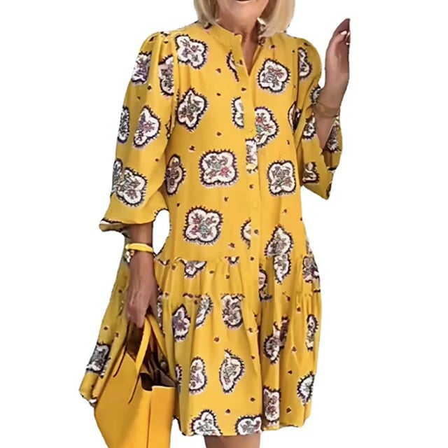 🌷Limited Time 45% OFF💞Women's Casual Dress Floral Summer Dress Print Dress-1