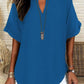 💞50K+ SOLD!🌸Women's Plain Short Sleeve Blouse, Casual Solid Color Top for Daily Wear-3