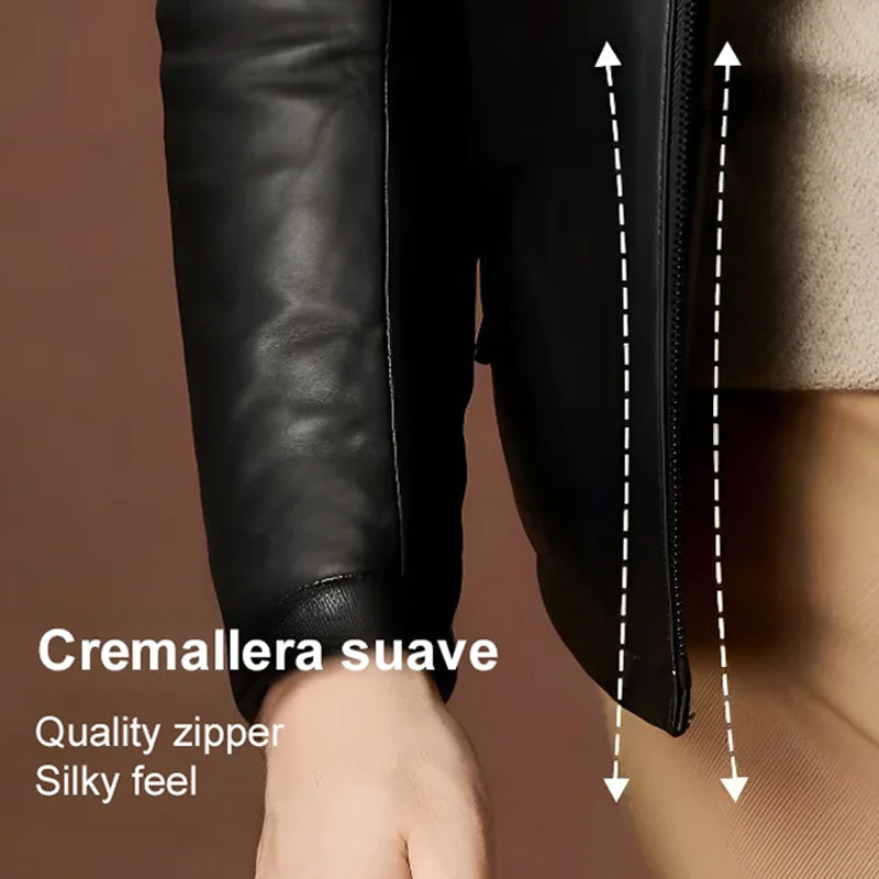 ❄️Winter Specials❄️ Men's Faux Fur Lined PU Leather Warm Jacket-7
