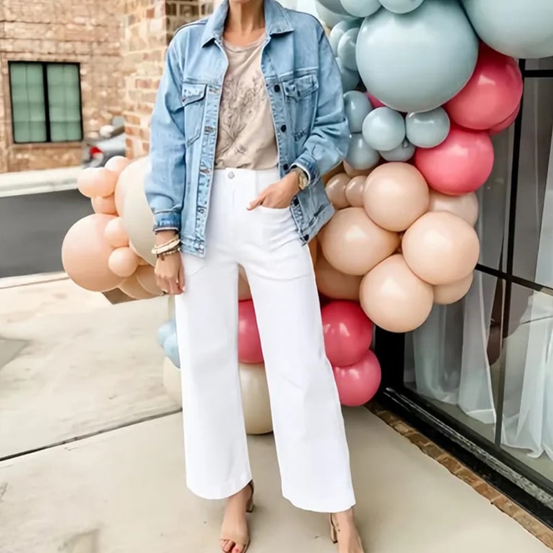 🔥2024 HOT SALE🔥Stretch Twill Cropped Wide Leg Pants-9