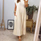 🔥HOT SALE🔥Sleeveless pleated simple solid colour dress-6