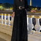 🔥HOT SALE-69% OFF💝Elegant long-sleeved blouse with V-neckline and wide sequinned jumpsuit trousers-3