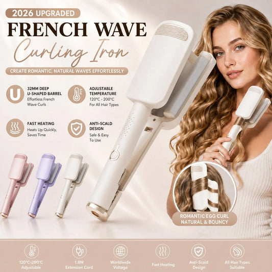 💇‍♀️✨ Wavy Curling Iron – Salon shine & heat protection