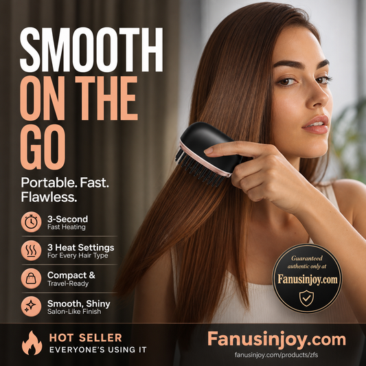 🥳2026 HOT SALE🥳💞50K+ SOLD!🔥Mini Cordless Hair Straightener Comb – Heats in 3 seconds, smooths & shines any time. Plant protein coating – gentle on hair, no damage! ✨💇‍♀️
