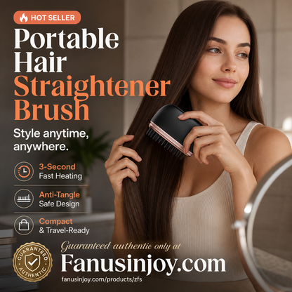 🥳2026 HOT SALE🥳💞50K+ SOLD!🔥Mini Cordless Hair Straightener Comb – Heats in 3 seconds, smooths & shines any time. Plant protein coating – gentle on hair, no damage! ✨💇‍♀️
