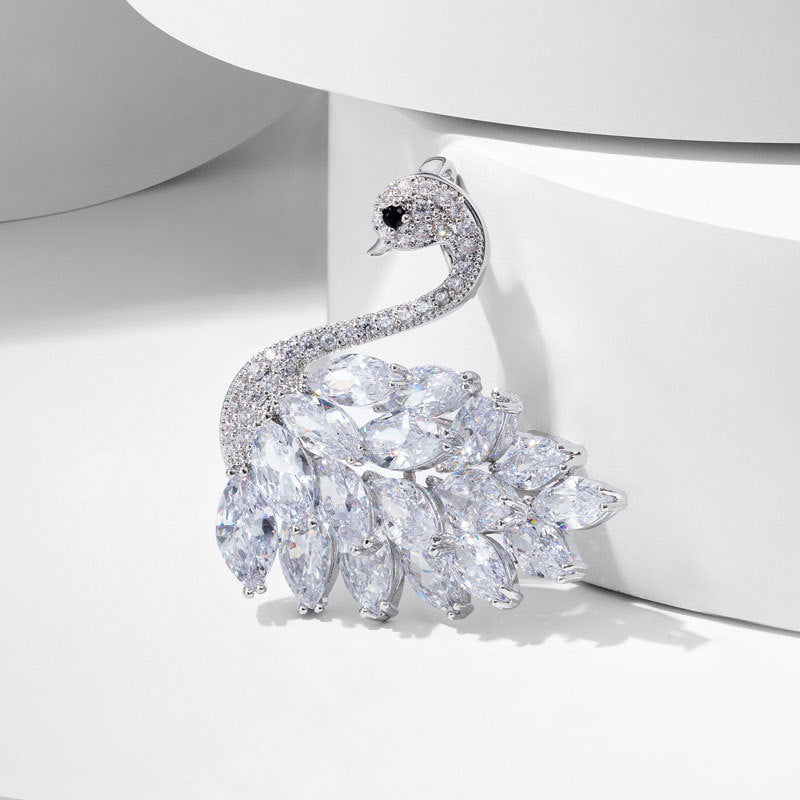 🎄【Christmas Carnival】🎁✨High-end crystal swan brooch-2