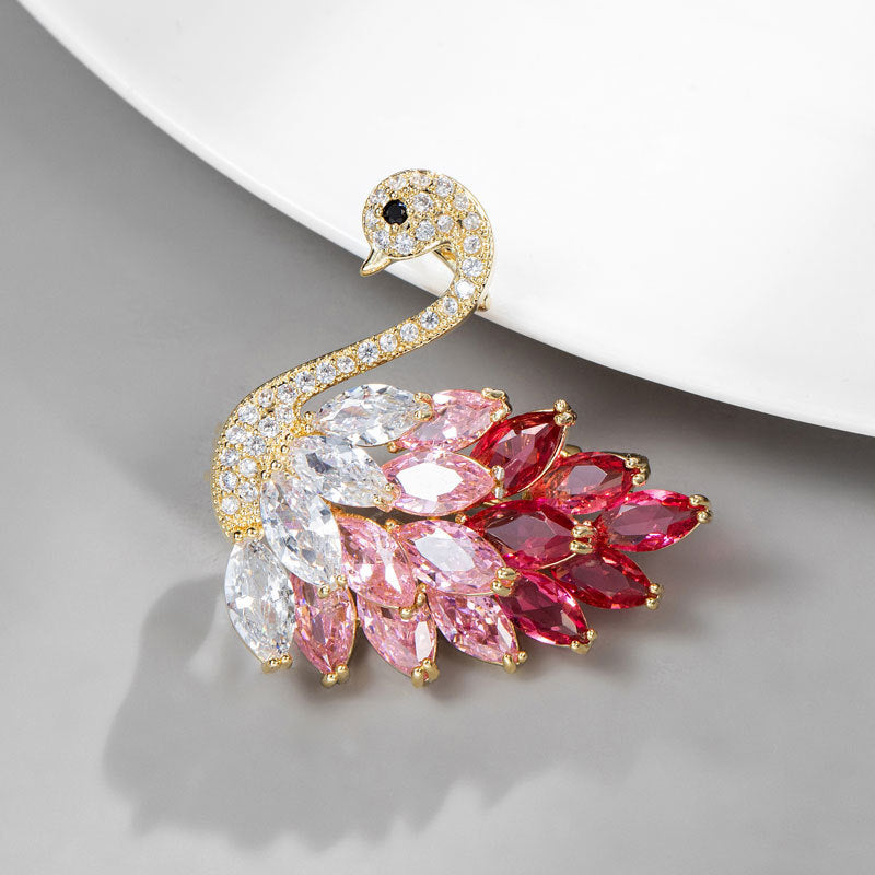 🎄【Christmas Carnival】🎁✨High-end crystal swan brooch-4