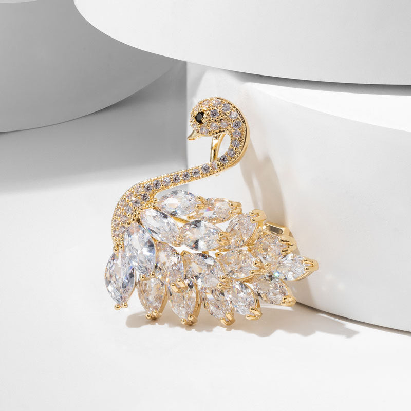 🎄【Christmas Carnival】🎁✨High-end crystal swan brooch-3
