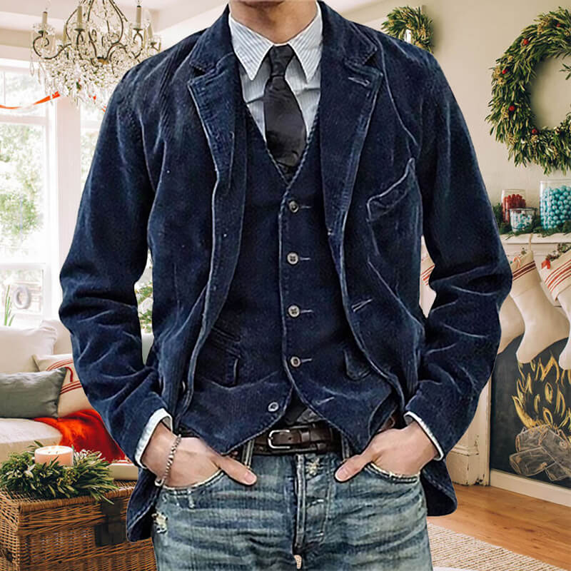 🎁 2024 Men's Winter Fleece Corduroy Blazer-5