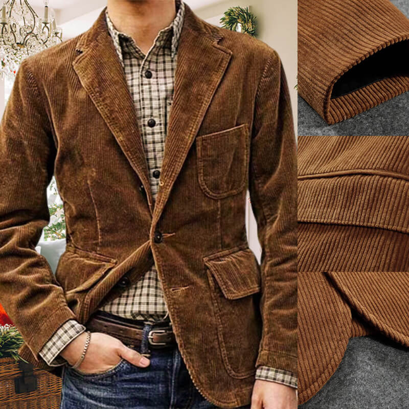 🎁 2024 Men's Winter Fleece Corduroy Blazer-2