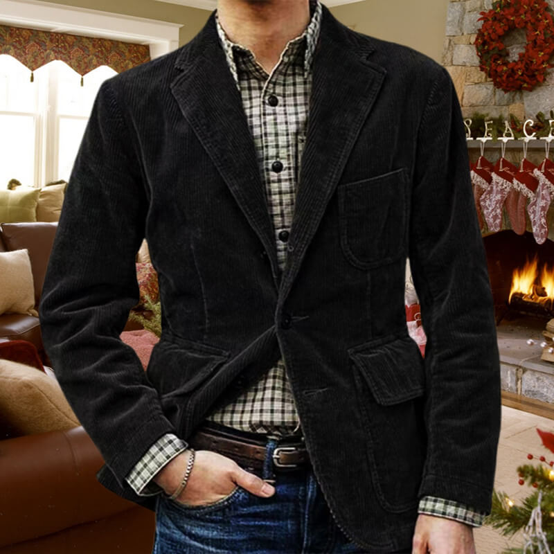 🎁 2024 Men's Winter Fleece Corduroy Blazer-4