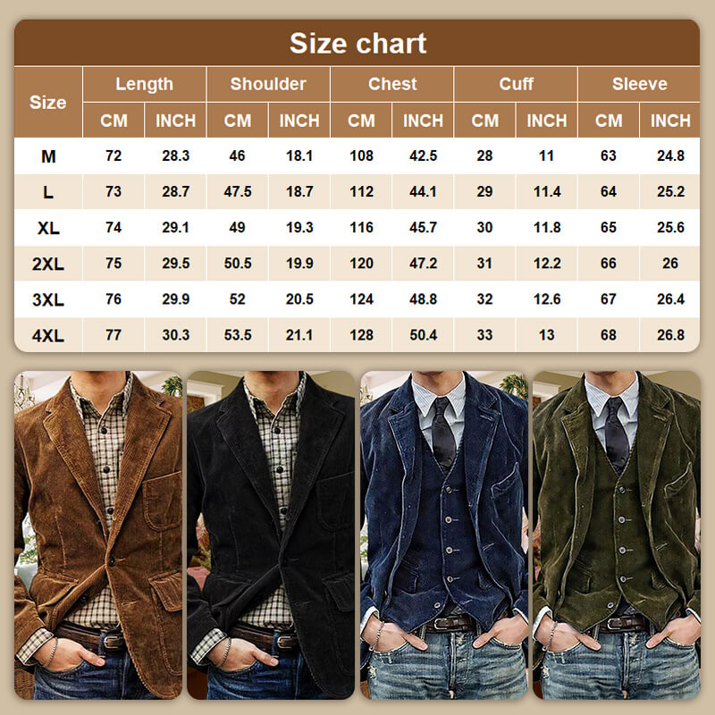 🎁 2024 Men's Winter Fleece Corduroy Blazer-8