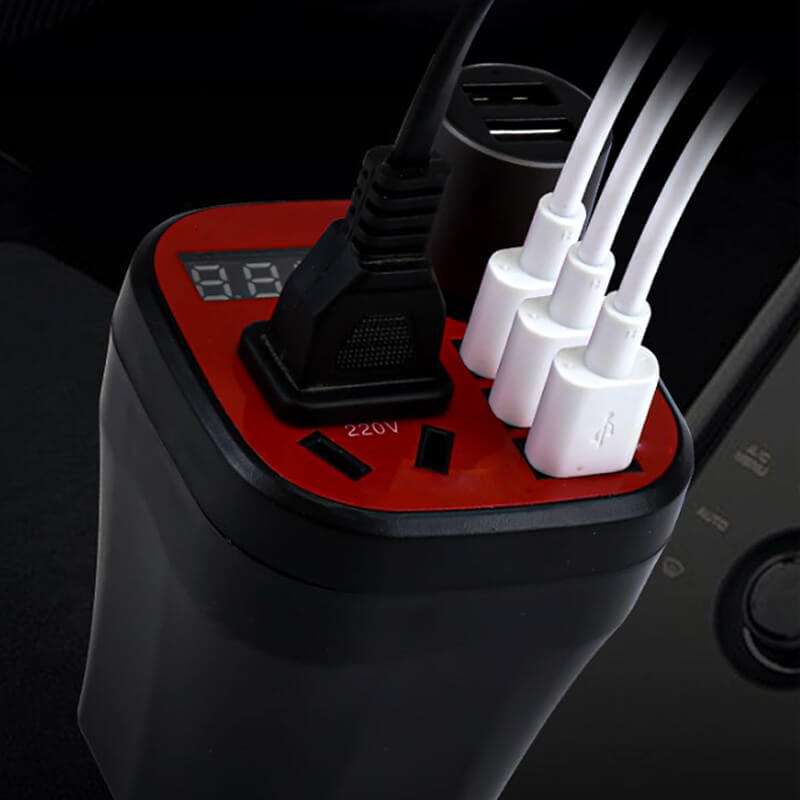 🔥Time-limited special offer💕🚗Car mounted cup type inverter converter QC charger（50%）🔥-6