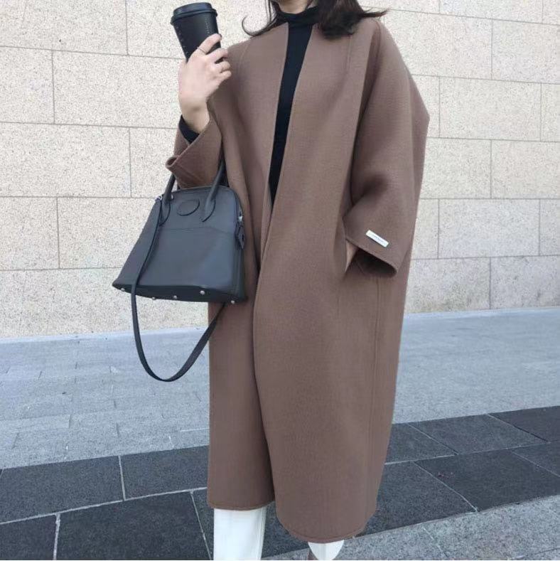 Best Gift-Winter Women's Elegant Fashion Solid Color Long Coat-5