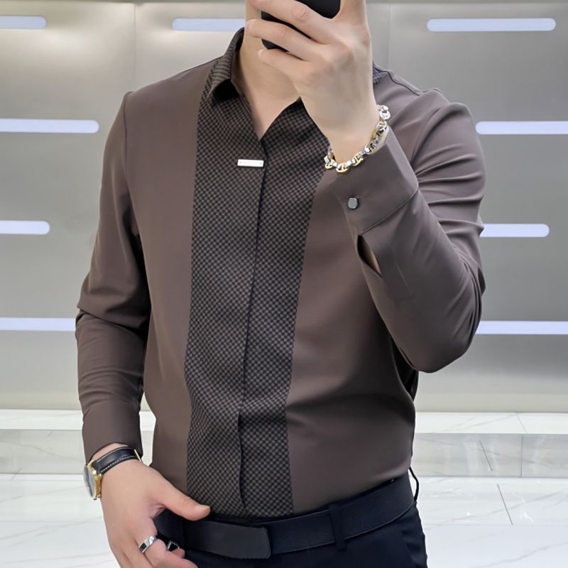 ⏳Men’s Business Casual Patchwork Shirt-7