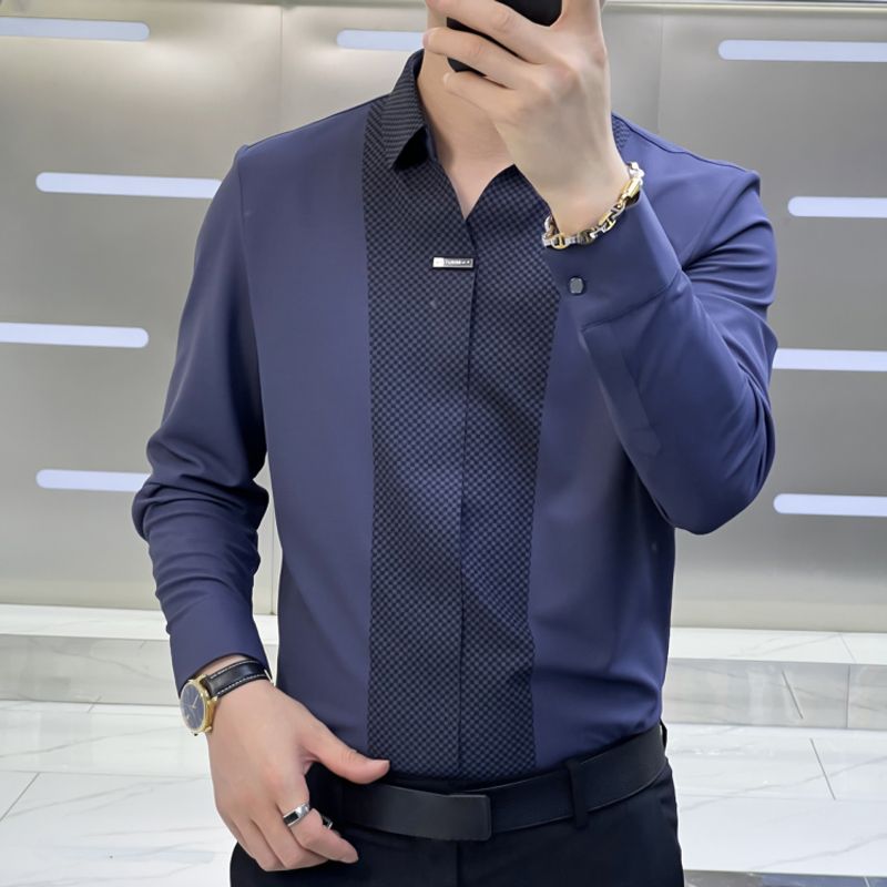⏳Men’s Business Casual Patchwork Shirt-8