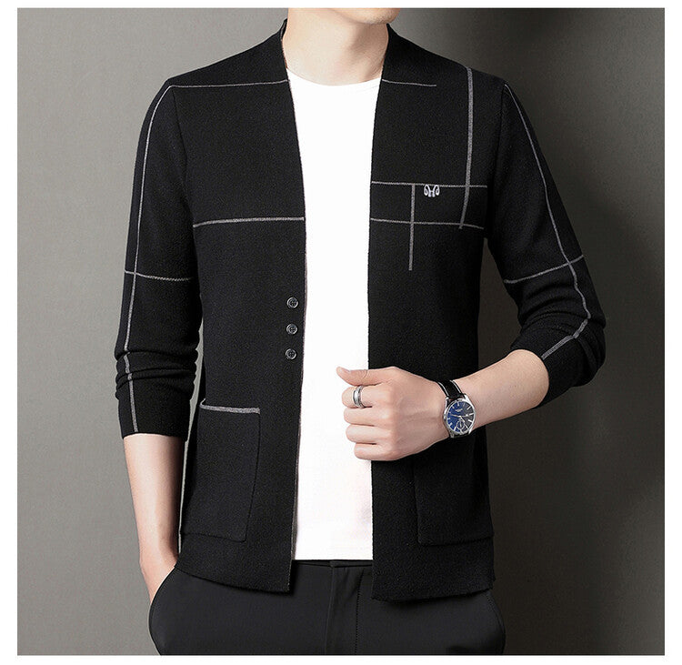 Men's Soft Warm Knitted Sweaters Cardigan-4