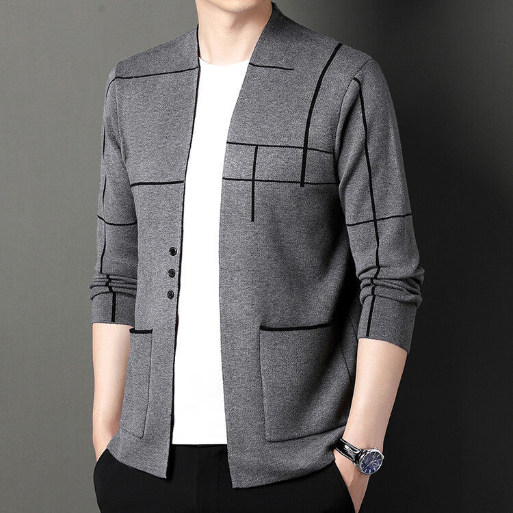 Men's Soft Warm Knitted Sweaters Cardigan-7