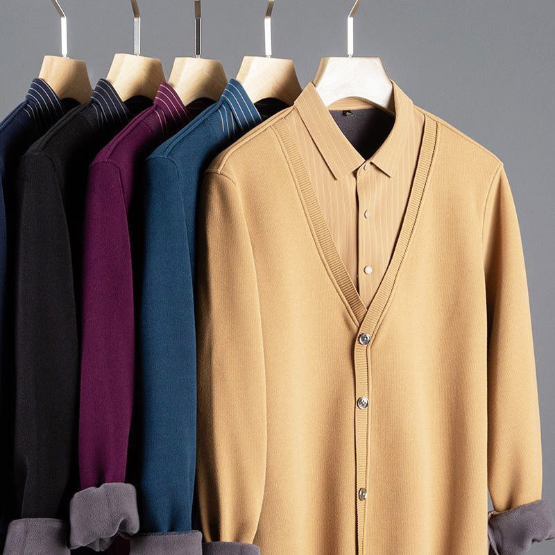 Men’s Business Casual Thermal Cardigan-1