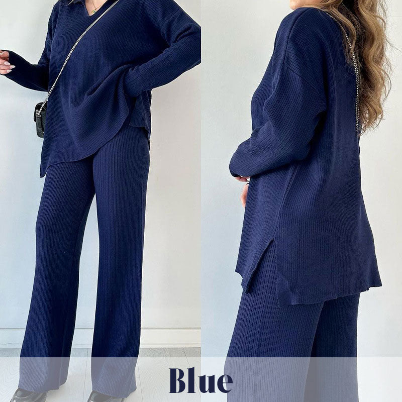 🔥Hot Sale 39% OFF🎁V-Neck Casual Slit Knitted Two-Piece Set-20