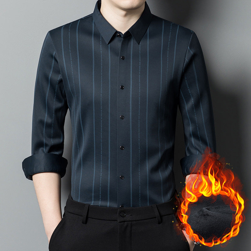 🔥Men's Winter Padded Stretch Wrinkle-Free  Shirt（40% OFF）-1