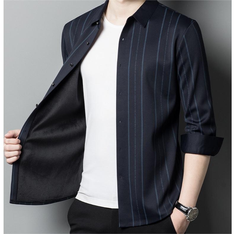 🔥Men's Winter Padded Stretch Wrinkle-Free  Shirt（40% OFF）-8