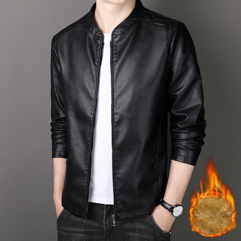 🔥Clearance Sale🔥Men's Stand Collar Faux Leather Jacket-3