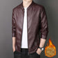 🔥Clearance Sale🔥Men's Stand Collar Faux Leather Jacket-2