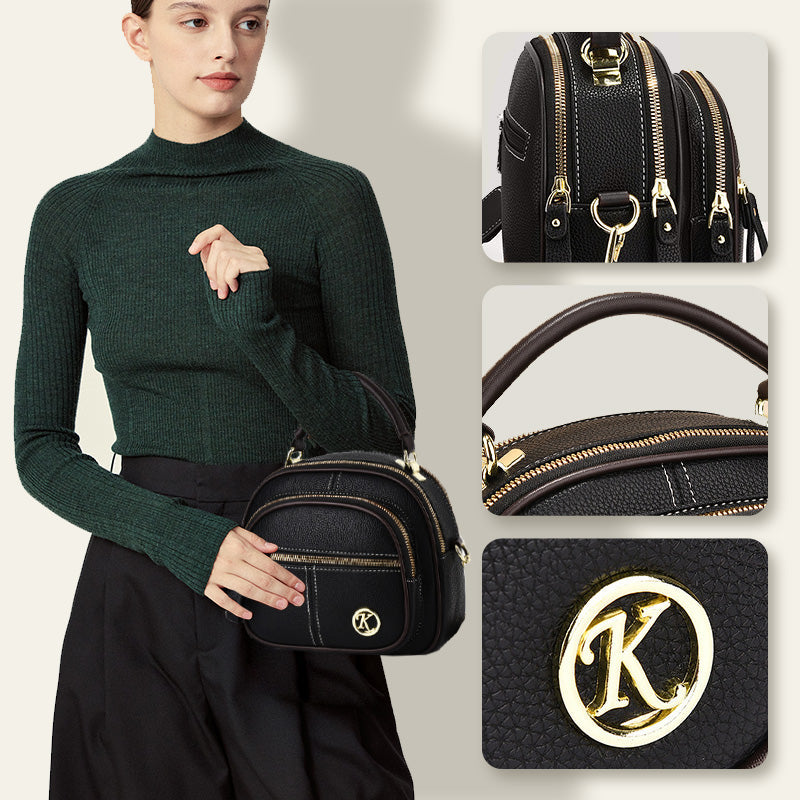 👜 New Arrival-✨Classic Multifunctional Compartments Adjustable Wide Shoulder Strap PU Leather Crossbody Bag-2