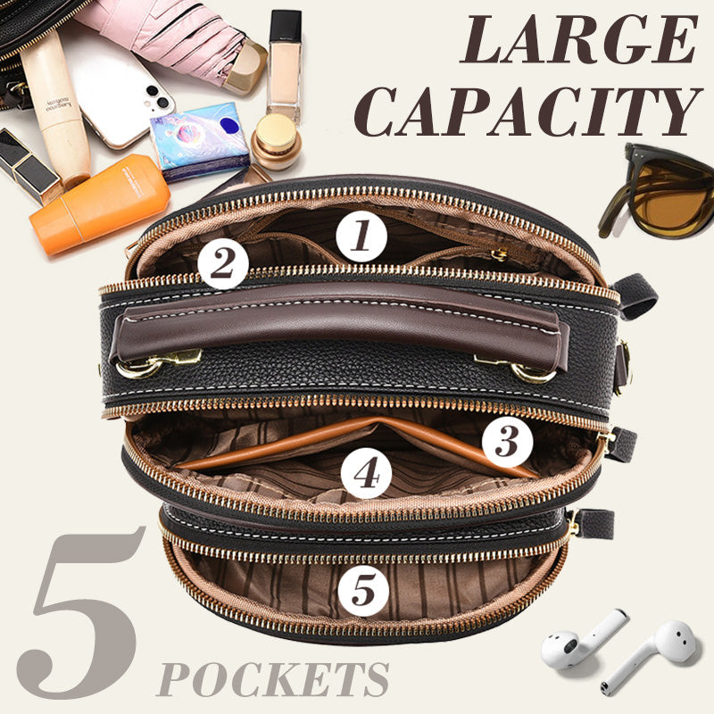 👜 New Arrival-✨Classic Multifunctional Compartments Adjustable Wide Shoulder Strap PU Leather Crossbody Bag-4