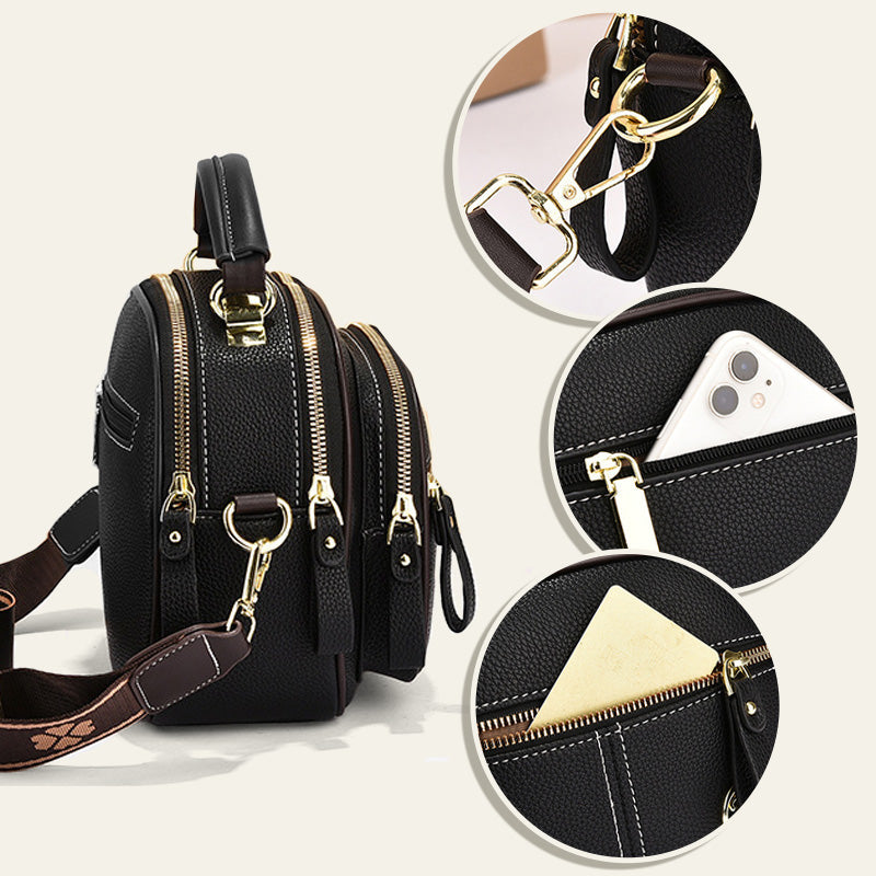 👜 New Arrival-✨Classic Multifunctional Compartments Adjustable Wide Shoulder Strap PU Leather Crossbody Bag-7