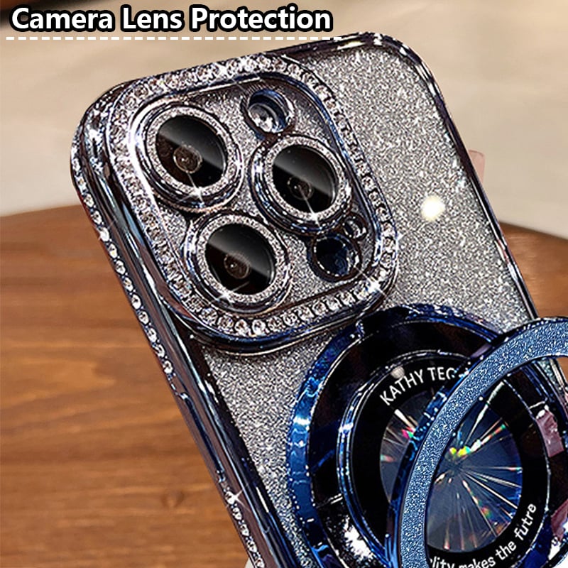 ✨Sparkle Rhinestones Magnetic iPhone Case with Invisible Stand-3