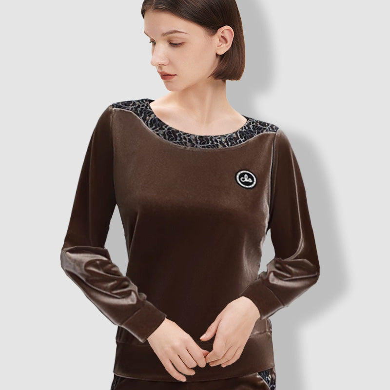 [Best Gift for Her] Women's Soft Casual Long Sleeve & Pants Suit-4
