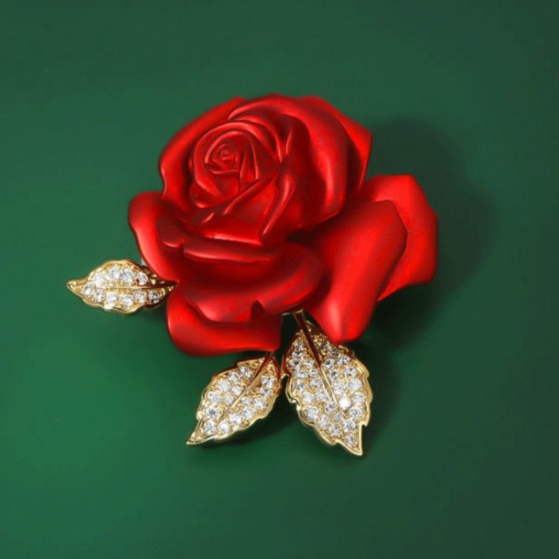 🎄【Christmas Carnival】🎁✨High-Quality Enameled Rose Brooch-1