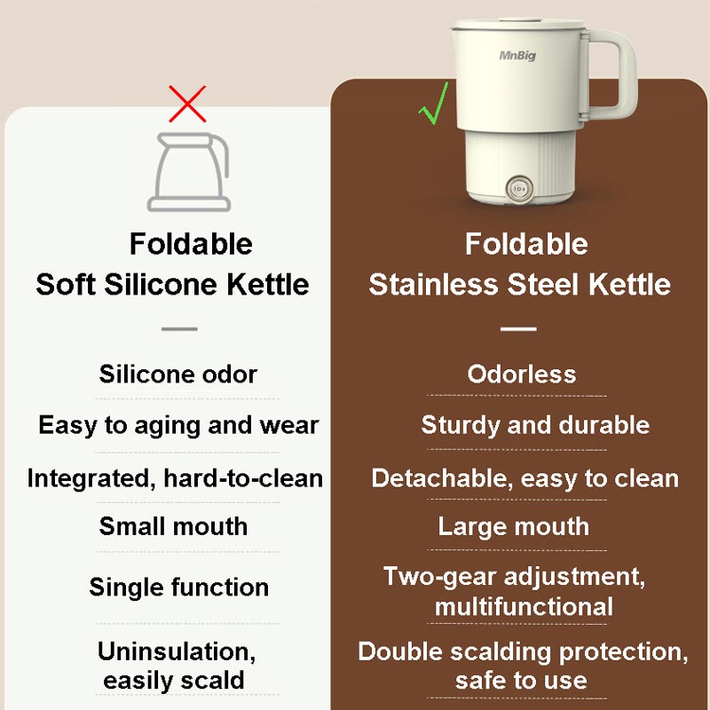 💥 Hot sale 50% OFF🔥Multifunctional Foldable Stainless Steel Electric Pot/ Kettle-2