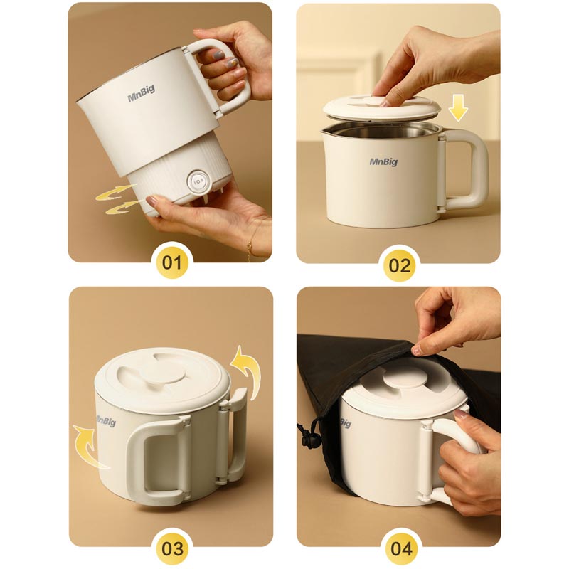 💥 Hot sale 50% OFF🔥Multifunctional Foldable Stainless Steel Electric Pot/ Kettle-14