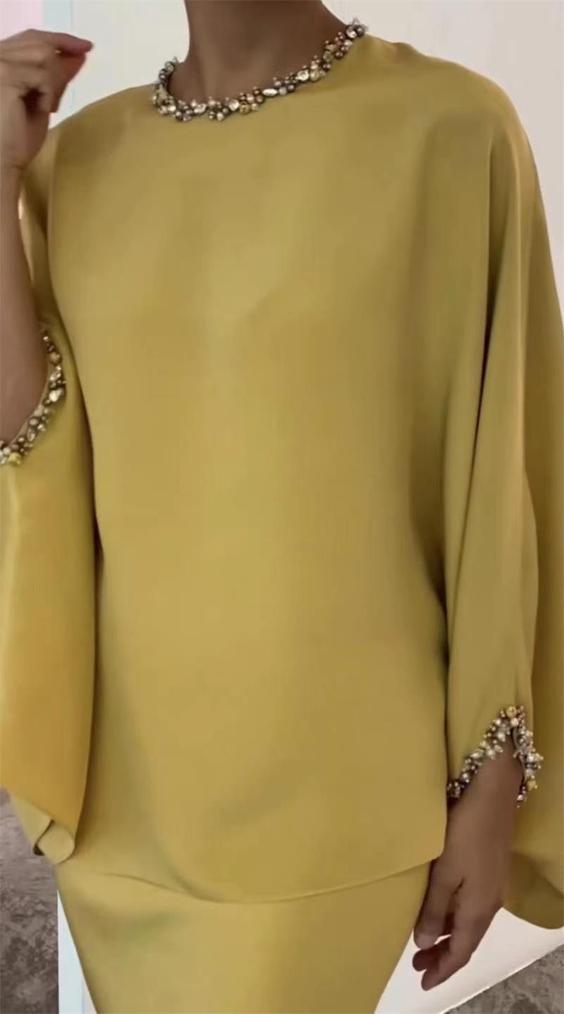 ✨New Arrival✨Fashion Solid Color Irregular Top Skirt Two-Piece Set-1