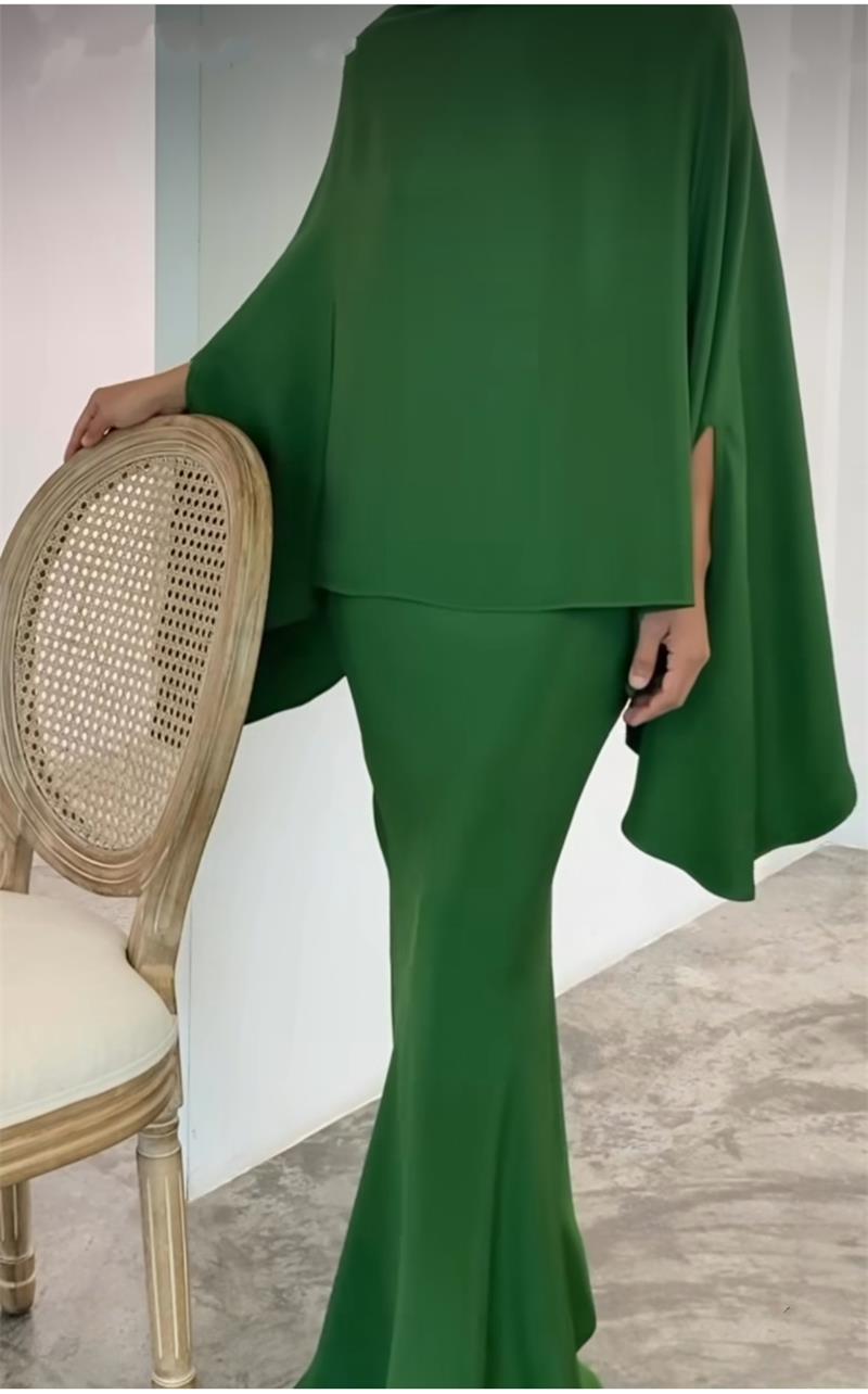 ✨New Arrival✨Fashion Solid Color Irregular Top Skirt Two-Piece Set-2