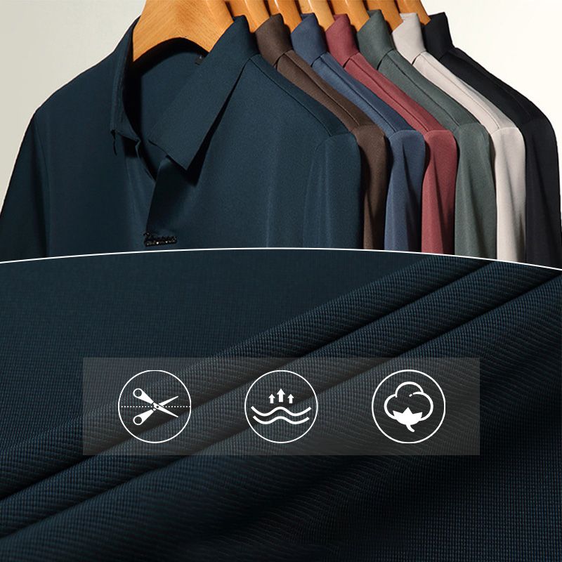 🔥Men’s Casual Lapel Breathable Wrinkle-free T-shirt-4