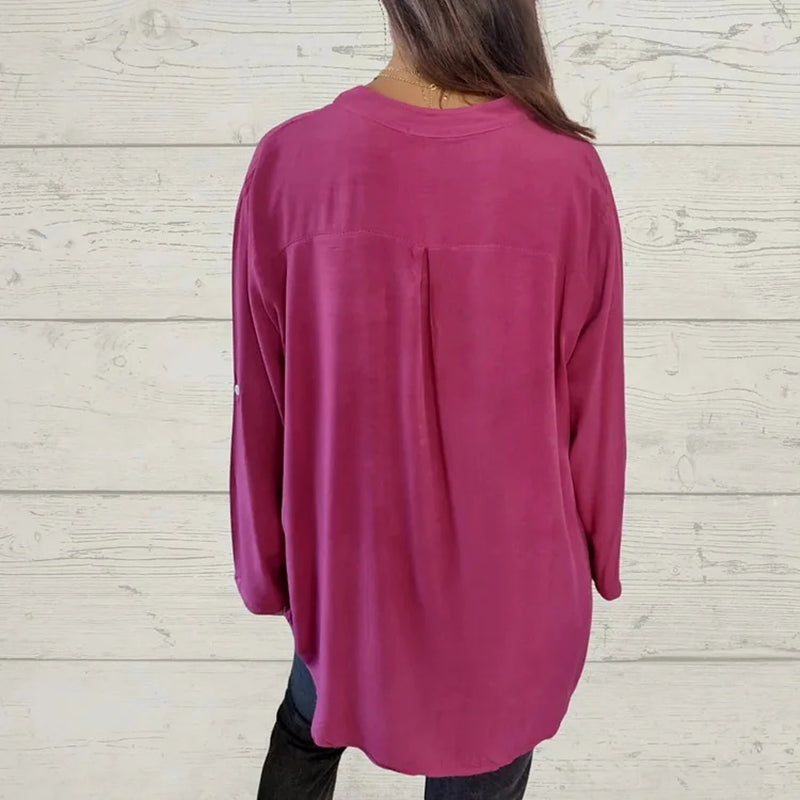 ⏳Limited Sale 51% OFF🌸Women's Sequin Patchwork V-neck Shirt-12