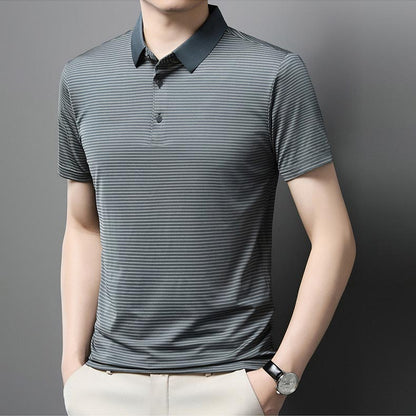 🔥Men’s Casual Ice Silk Lapel T-shirt（52% OFF）