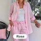 🍁Autumn New Releases🍁Women's cotton linen long sleeve blouse and pants set-14