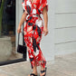 🔥SUMMER SALE 50% OFF💃Casual Lapel Neck Waist Print Shirt Dress-4