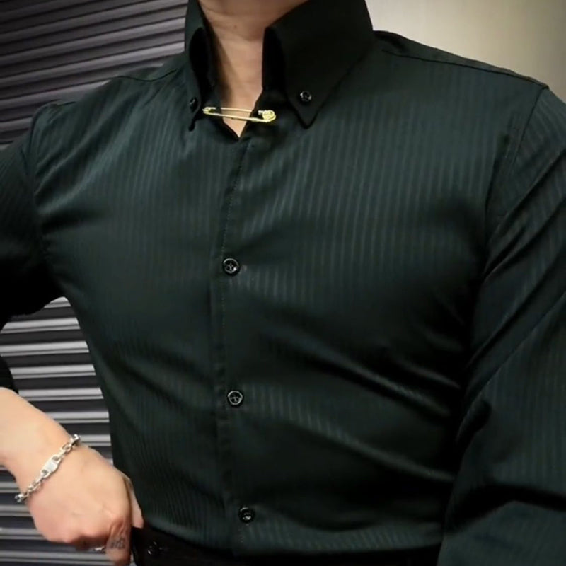 💕Men’s Sleek Striped Shirt-1
