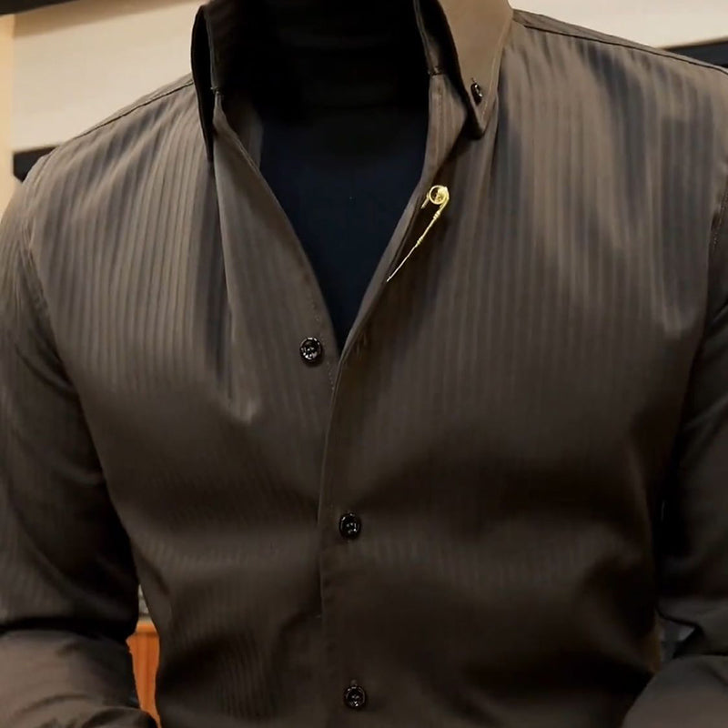 💕Men’s Sleek Striped Shirt-8