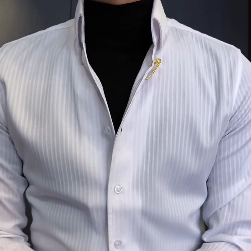 💕Men’s Sleek Striped Shirt-11